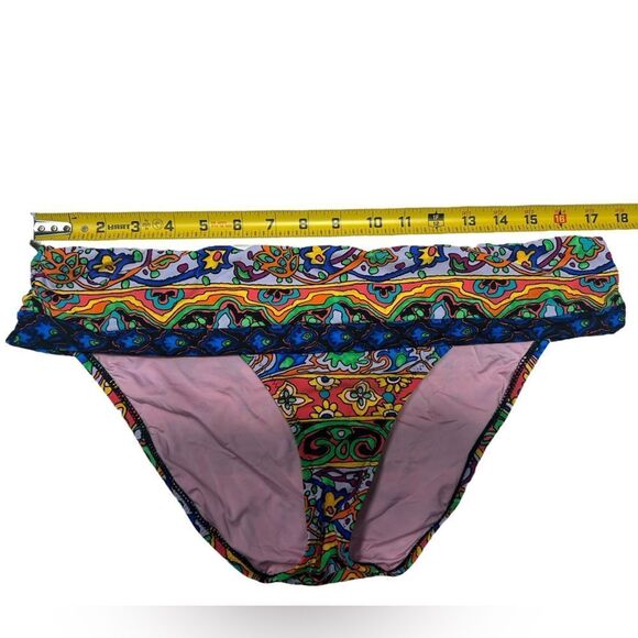 Nanette Lepore Strapless Bikini Boho Multicolor Paisley Print Halter Swimsuit - Picture 10 of 11